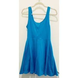 Express Blue Fit and Flare Skater Dress Medium
